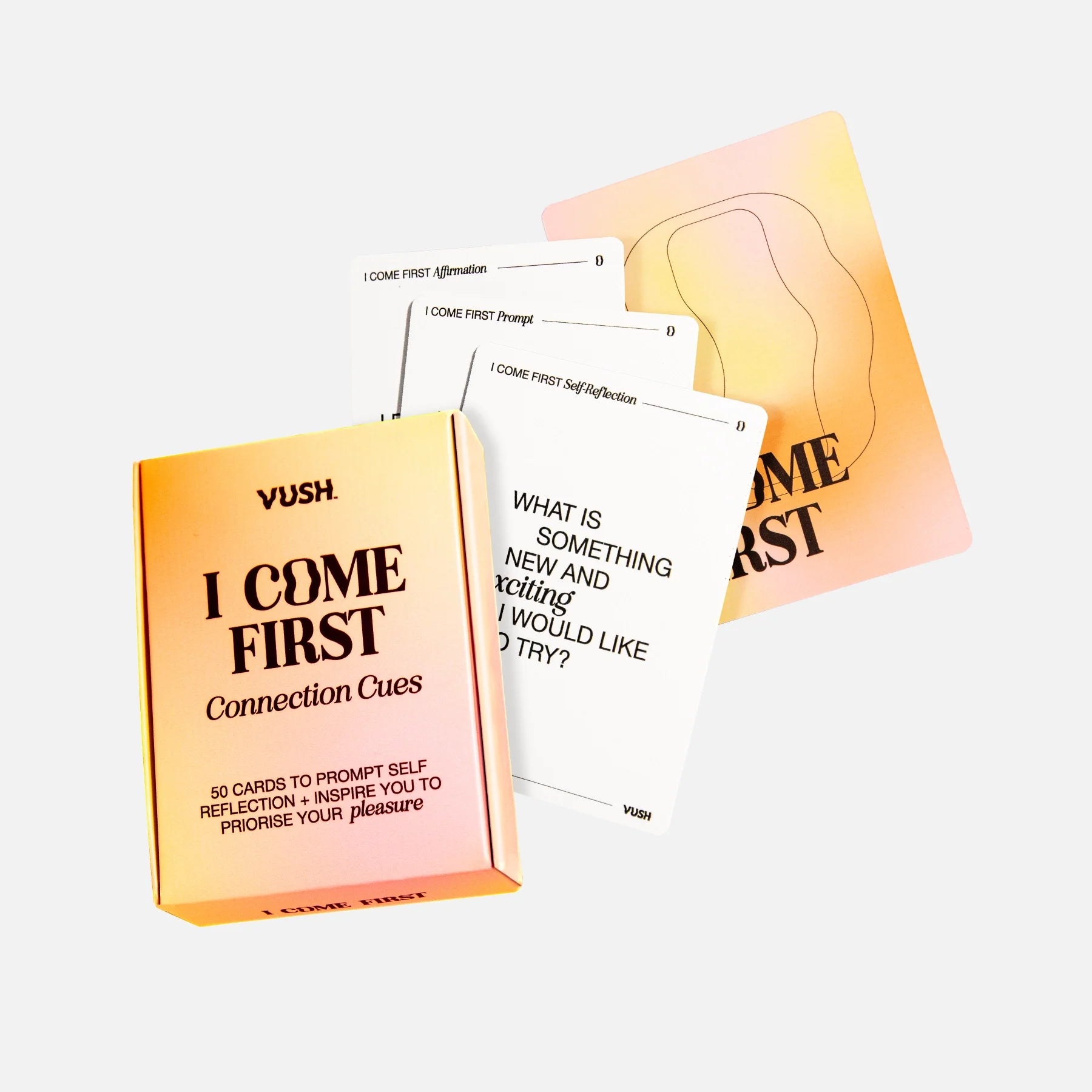 Vush - I Come First | 50 Self Love, Affirmation and Reflection Prompt Cards