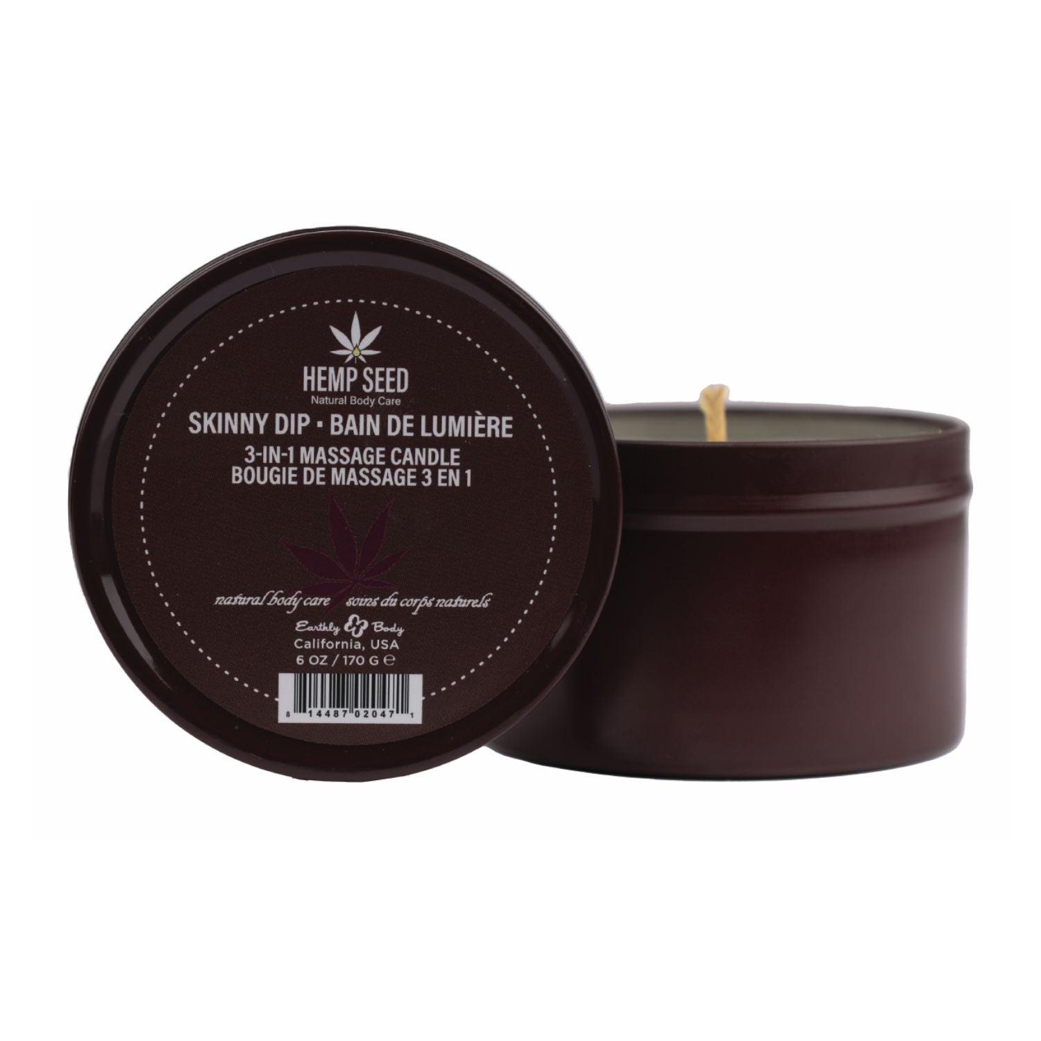 Earthly Body - 3-In-1 Massage Candle | Hemp Seed
