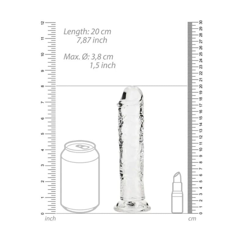 Real Rock - Crystal Clear Straight Dildo 7" | Transparent