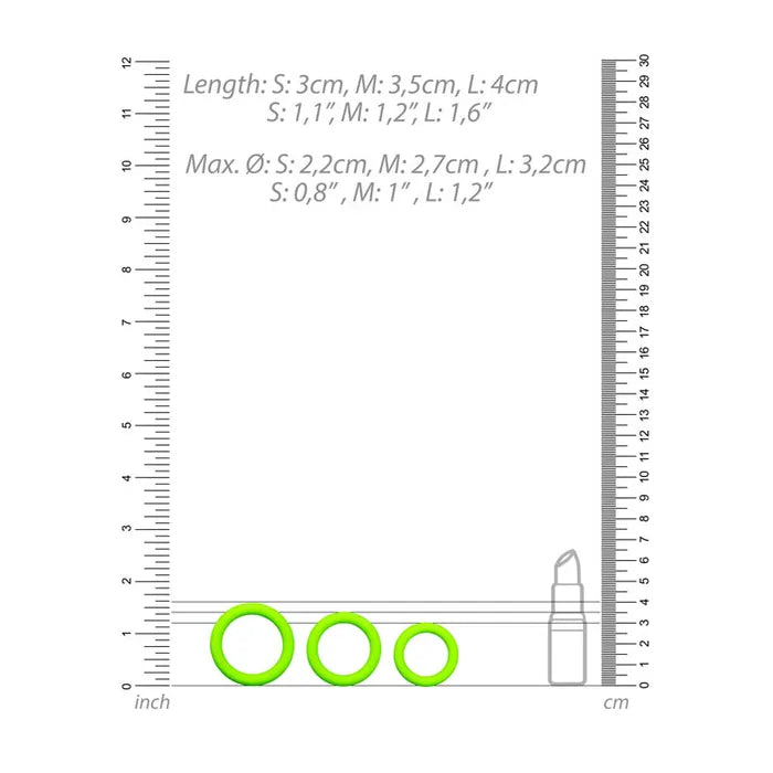 Ouch! - Assorted Cock Ring Set | Glow-in-the-dark