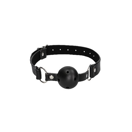 Ouch! - Black & White | Breathable Ball Gag w/ Bonded Leather Straps