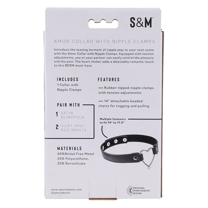 Sex & Mischief - Amor Collar w/ Nipple Clamps