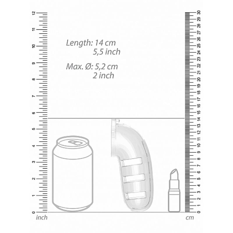ManCage - No. 12 Chastity Cock Cage w/ Plug Transparent | 5.5