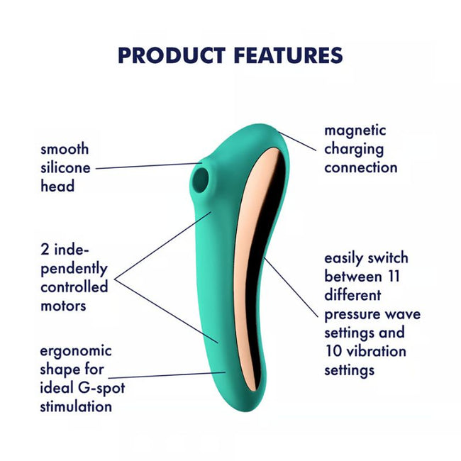 Satisfyer – Dual Kiss Green | Double-Sided Air-Pulse Vibrator