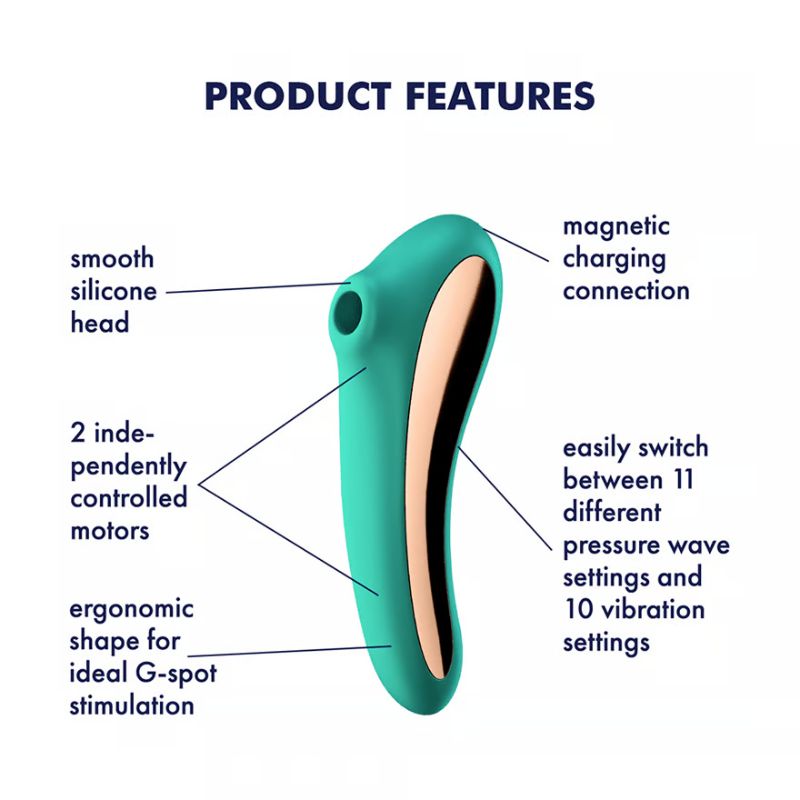 Satisfyer – Dual Kiss Green | Double-Sided Air-Pulse Vibrator