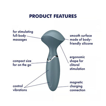 Satisfyer – Mini Wand-er Stone Grey | Compact Travel Massager