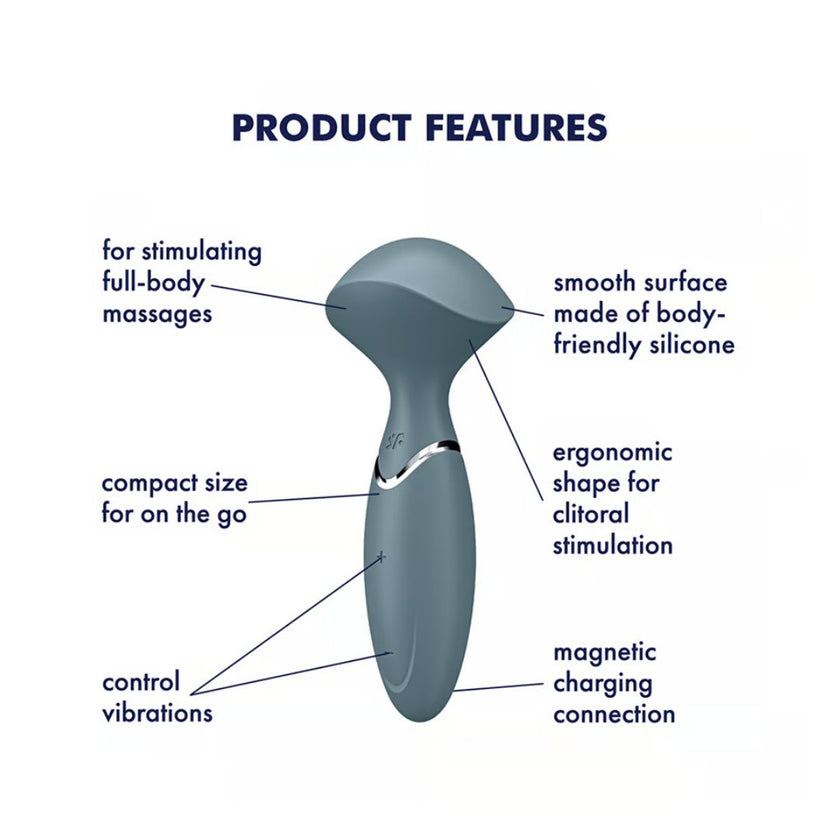 Satisfyer – Mini Wand-er Stone Grey | Compact Travel Massager