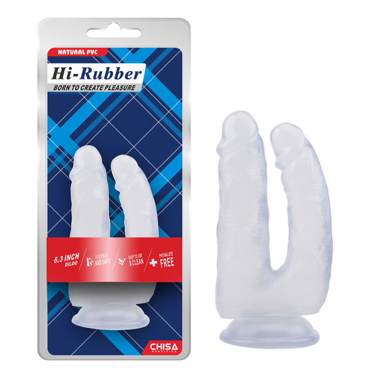 Hi-Rubber - 6.3 Inch Double Dildo | Clear