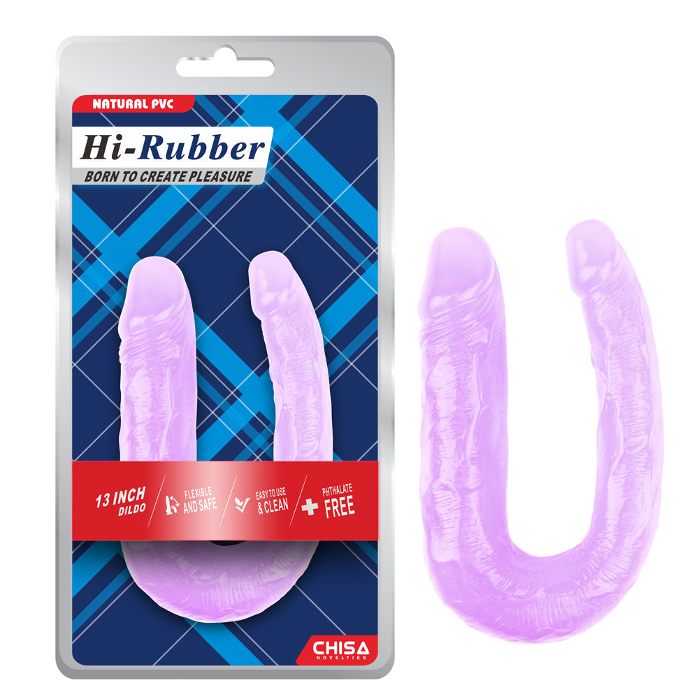 Hi-Rubber - 13 Inch Double Penetration Dildo | Purple