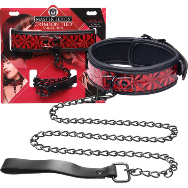Master Series - Crimson Tied Collar With Leash | Collar & Leash Set