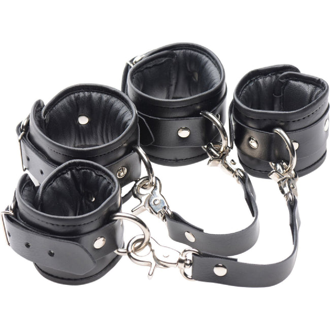 Master Series - PU Leather Lined Cuffs | Bondage Cuffs (Ankle & Wrist Variants)