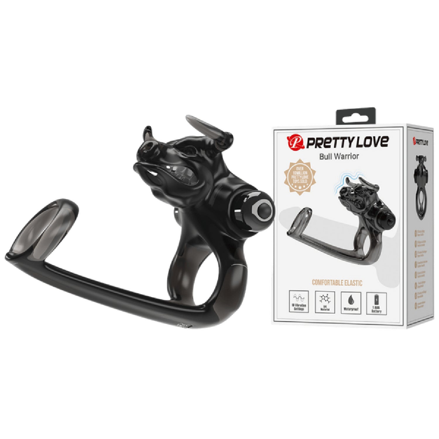 Pretty Love Bull Warrior Comfortable Elastic | Vibrating Cock Ring