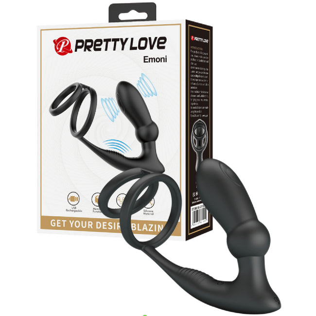 Pretty Love - Rechargeable Emoni – | Vibrating Prostate Massager with Cock Ring