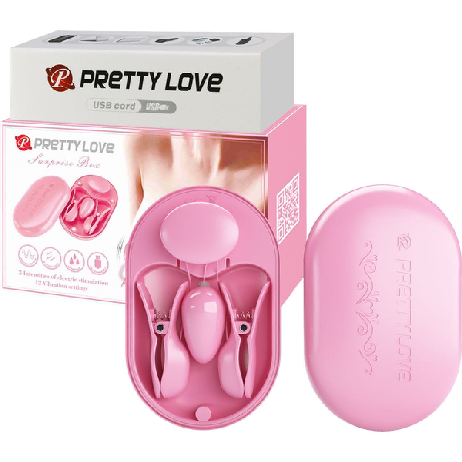 Pretty Love – Surprise Box | Rechargeable Electro-Stimulation Nipple Clamps