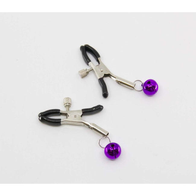Love In Leather - Purple Bell Nipple Clamps | Alligator Clip