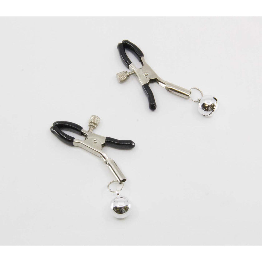 Love In Leather - Silver Bell Nipple Clamps | Alligator Clip
