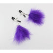 Love In Leather - Purple Feather Nipple Clamps | Alligator Clip