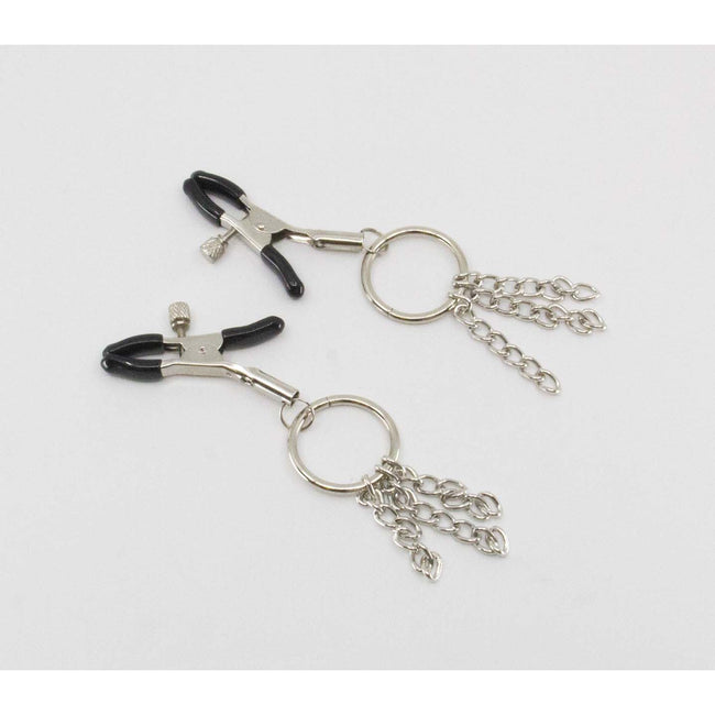 Love In Leather - Chain Tassel Nipple Clamps | Alligator Clips