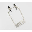 Love In Leather - Word Plate Nipple Clamps | Bitch