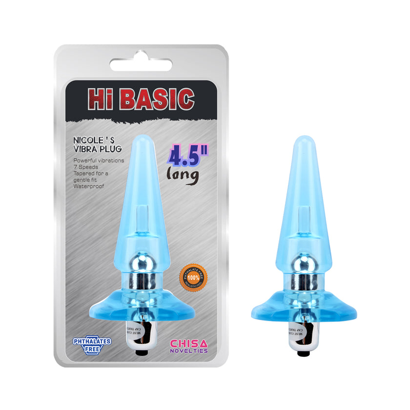 Hi Basic - Nicole's Vibra Plug 4.5 Inches | Blue