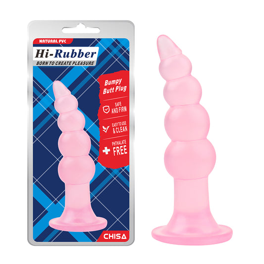 Hi-Rubber - Bumpy Butt Plug 5.7 Inches | Pink