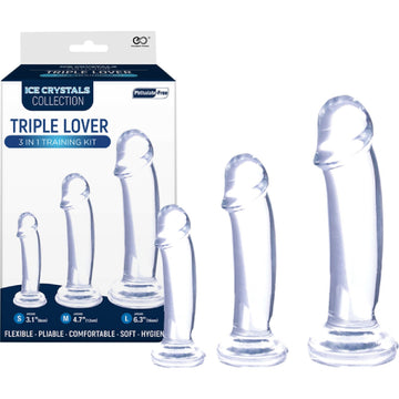 Excellent Power –  Ice Crystals Collection Triple Lover 3 in 1 Training Kit | Dildo Training Set