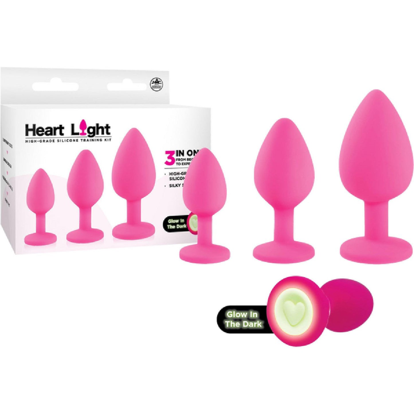 Excellent Power - Heart Light High Grade Silicone Training Kit 3in1 | Anal Training Kit