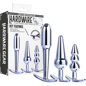 Excellent Power – Leige Collection Hardware Gear 3-in-1 Metal Butt Plug Kit Set | Anal Training Kit