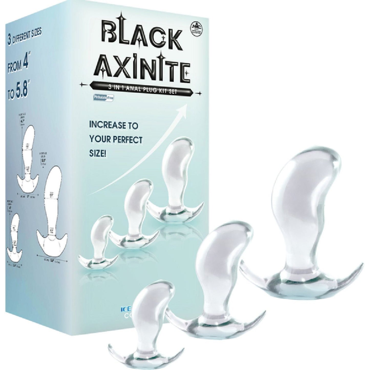 Excellent Power - Black Axinite 3-In-1 Anal Plug Kit Set | Anal Plug Kit
