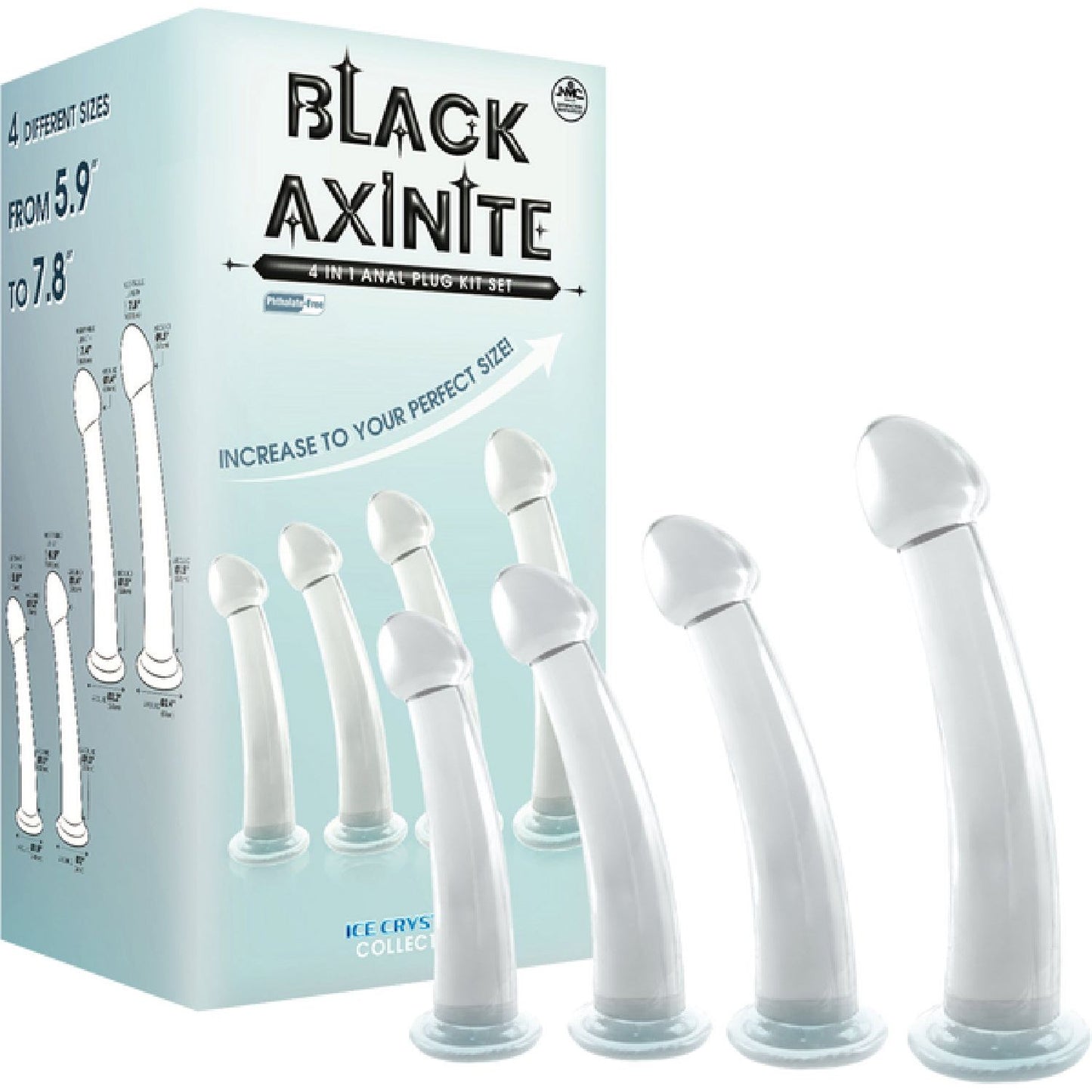 Excellent Power - Black Axinite 4-In-1 Anal Plug Kit Set | Anal Plug Kit