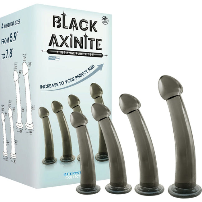 Excellent Power - Black Axinite 4-In-1 Anal Plug Kit Set | Anal Plug Kit