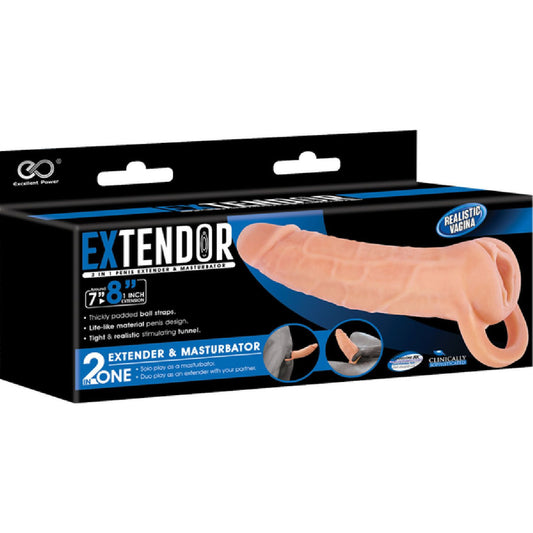 Excellent Power – Extendor 2-in-1 Extender and Masturbator 8" | Penis Enhancer & Stroker