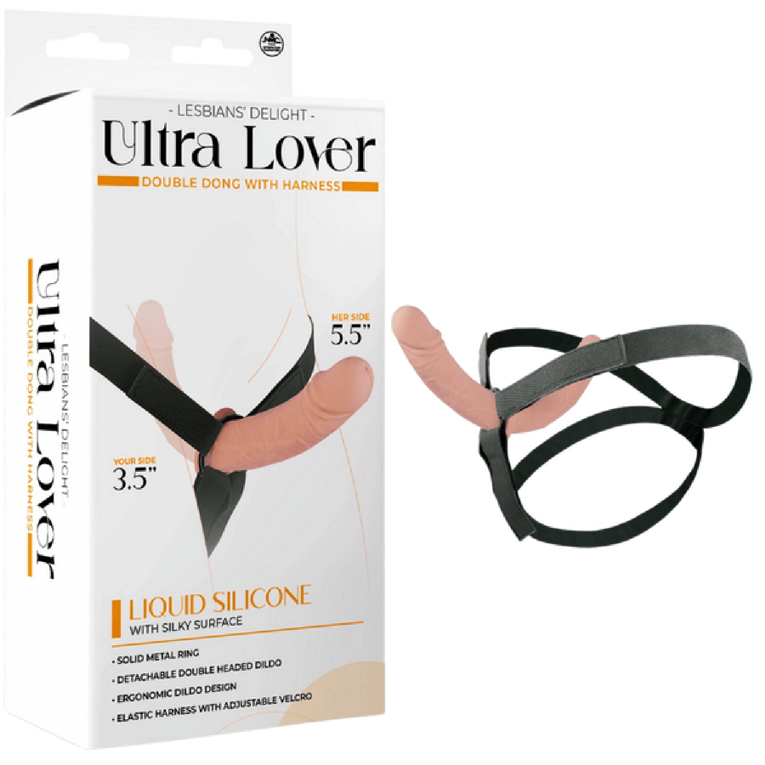 Excellent Power – Lesbians Delight Ultra Lover Double Dong with Harness | Adjustable Strap-On Set