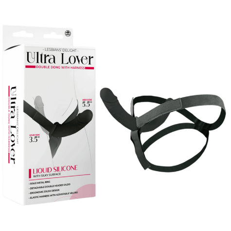 Excellent Power – Lesbians Delight Ultra Lover Double Dong with Harness | Adjustable Strap-On Set
