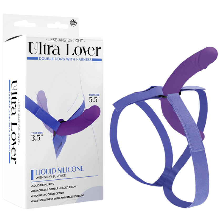 Excellent Power – Lesbians Delight Ultra Lover Double Dong with Harness | Adjustable Strap-On Set