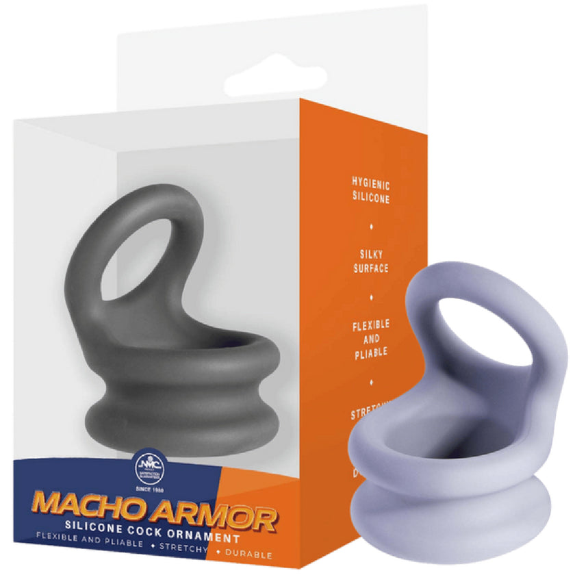 Excellent Power – Macho Armor Silicone Cock Ornament | Cock & Ball Ring