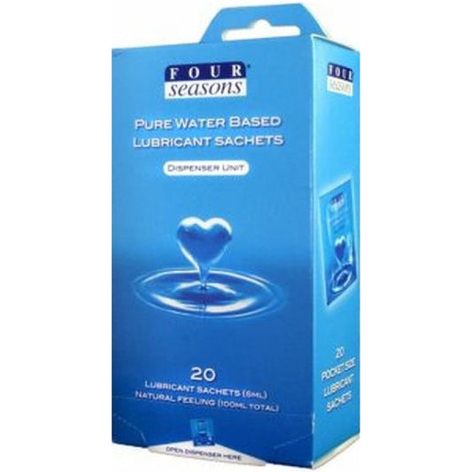 Four Seasons – 20PK Pure Water Based Lube Sachets | Personal Lubricant