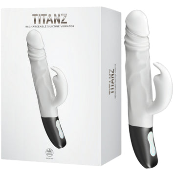 Excellent Power – Titanz Rotating Rabbit Rechargeable Silicone Vibrator | Thrusting & Rotating Rabbit Vibrator