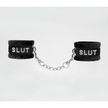 Love In Leather - Slut Diamante Wrist Restraints | Black
