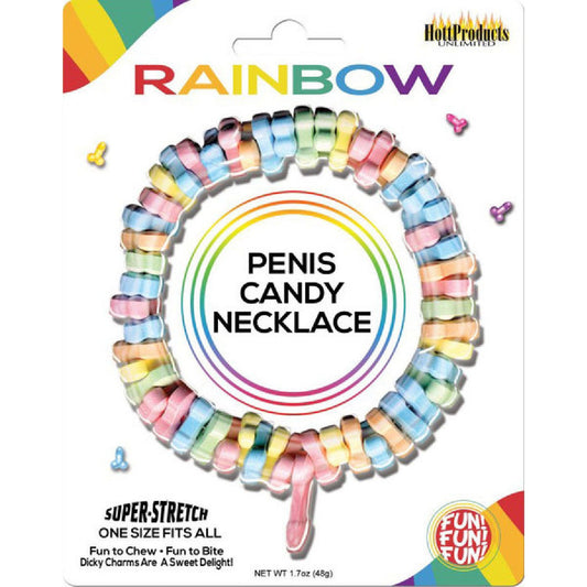 Hott Products Unlimited - Rainbow Penis Candy Necklace | Edible Pecker Necklace