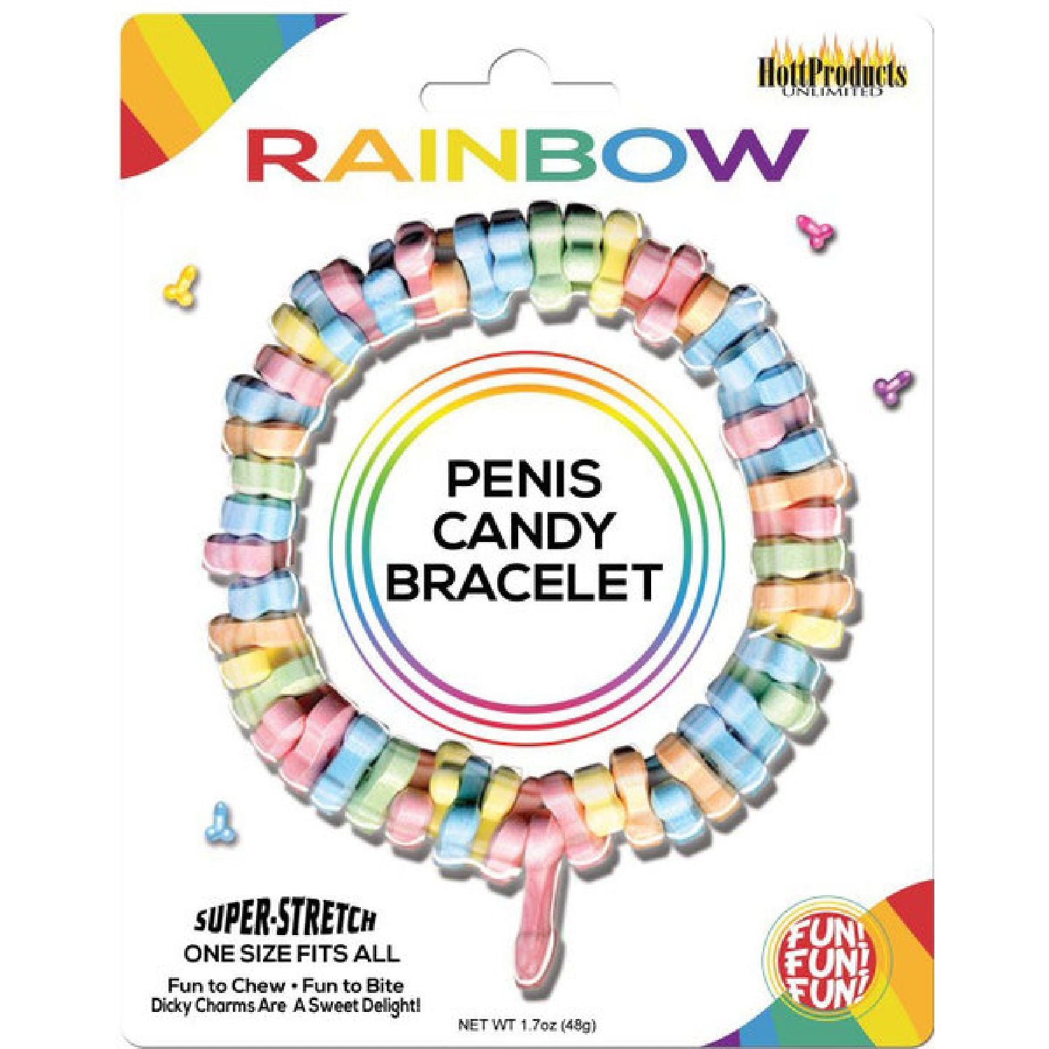 Hott Products Unlimited - Rainbow Penis Candy Bracelet | Edible Pecker Bracelet