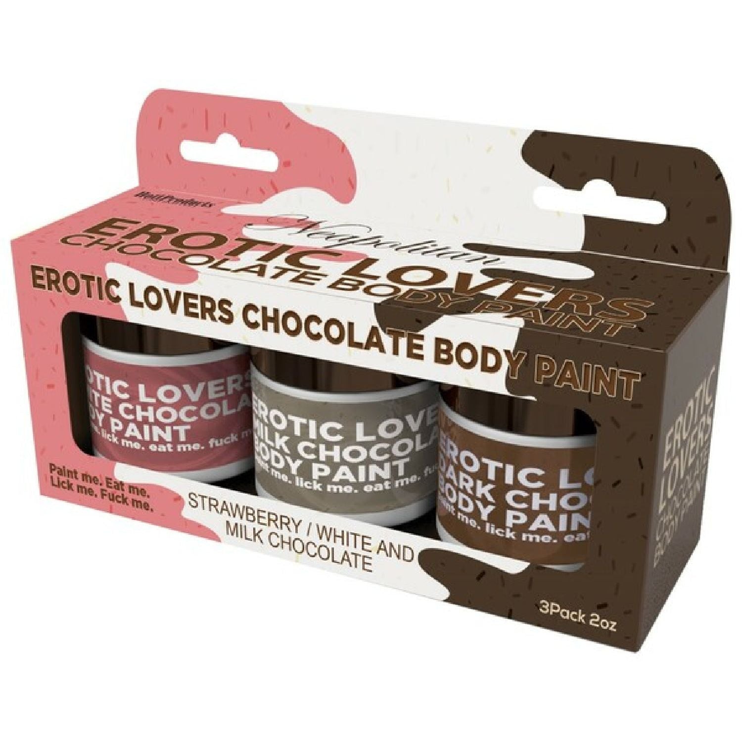 Hott Products Unlimited - Erotic Lovers Chocolate Body Paint Triple Flavour Set | Edible Body Paint Set