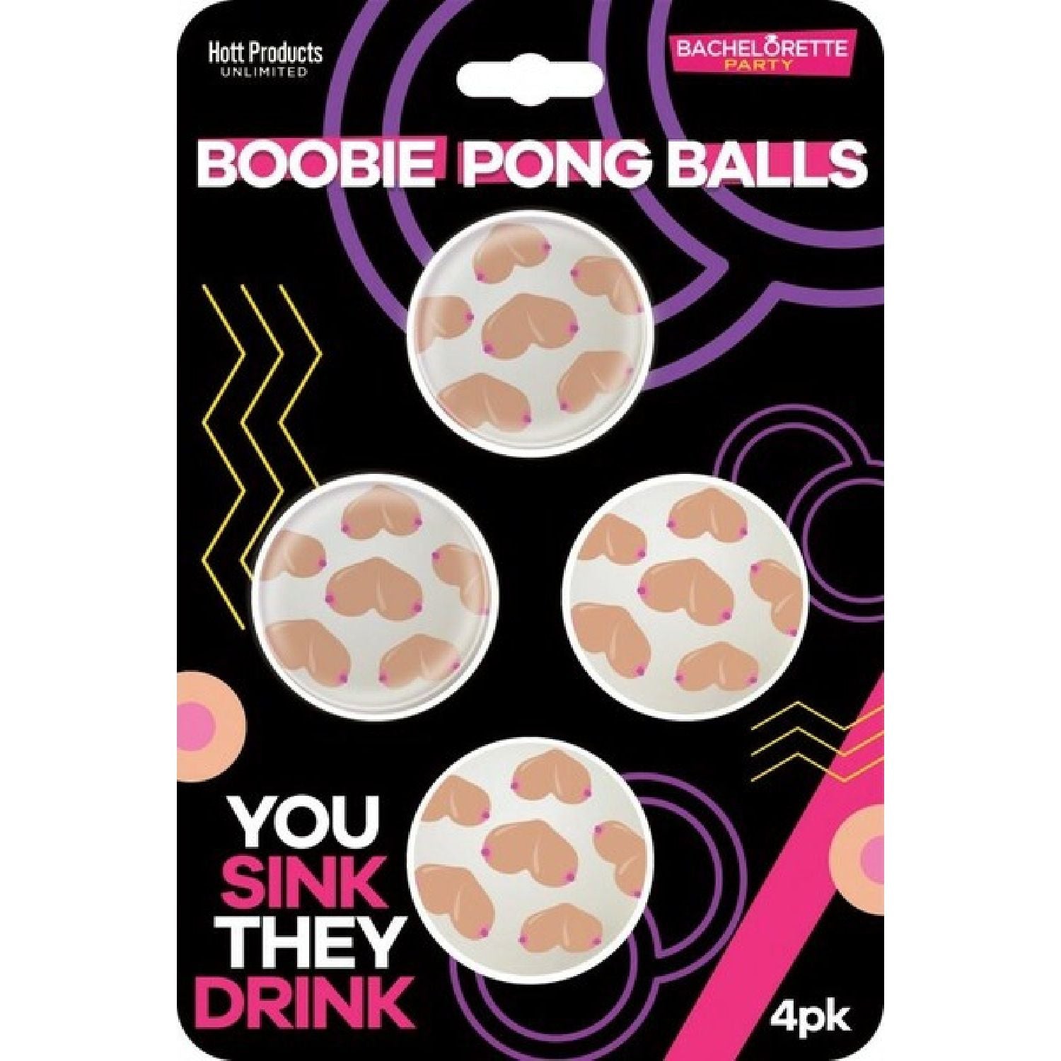 Hott Products Unlimited - Boobie Beer Pong Balls | Novelty Party Game