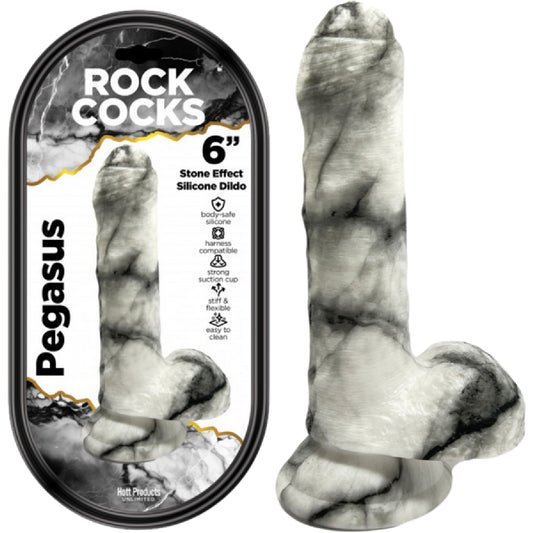 Hott Products Unlimited - Rock Cocks Pegasus 6" Stone Effect Silicone Dildo | Silicone Dildo