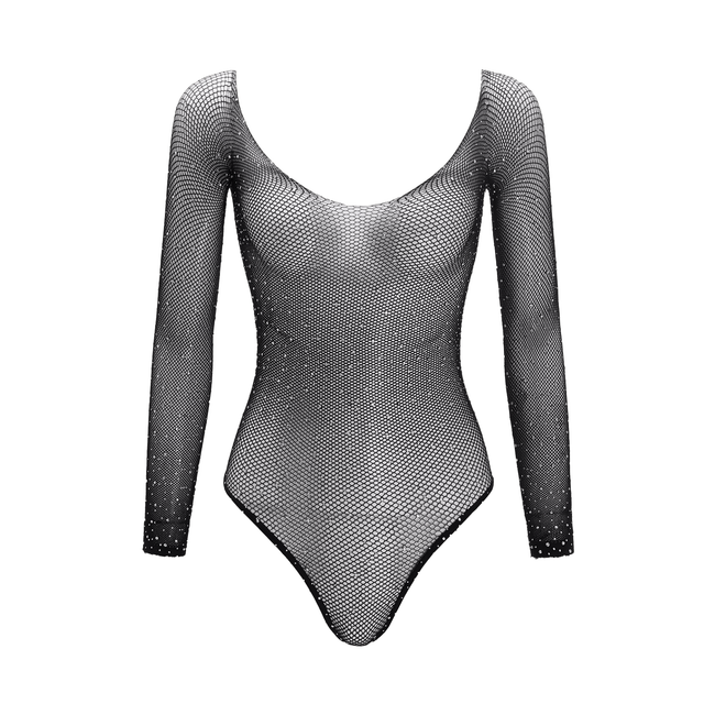 Love In Leather - Mesh Rhinestone Bodysuit | Assorted Colours