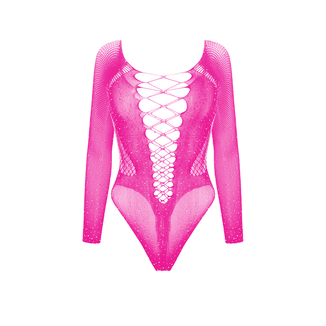 Love In Leather - Rhinestone Cut Out Bodysuit | Assorted Colours