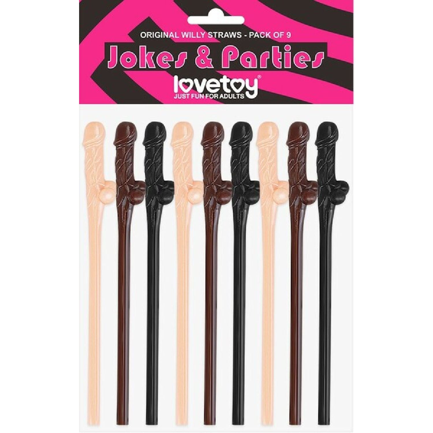 Lovetoy – Jokes & Parties Pack of 9 | Dicky Straws
