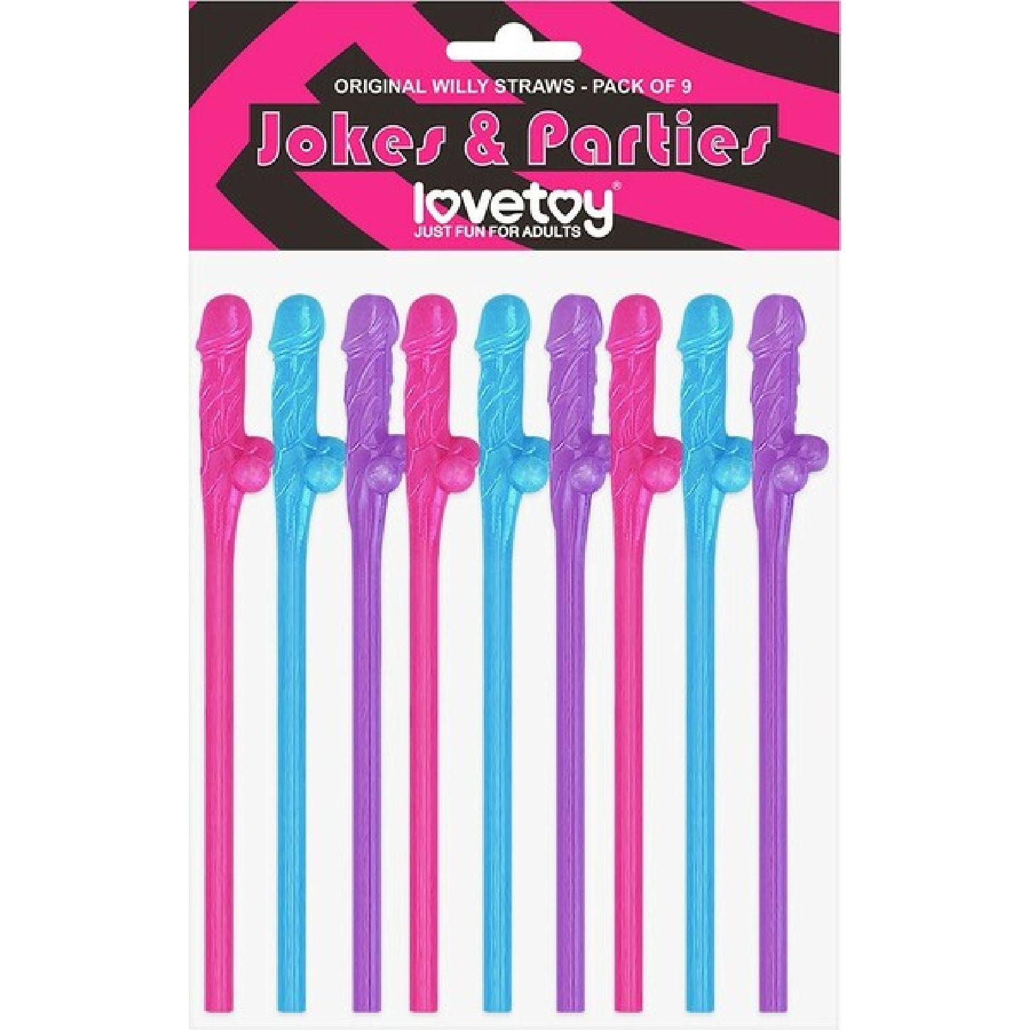 Lovetoy – Jokes & Parties Pack of 9 | Dicky Straws