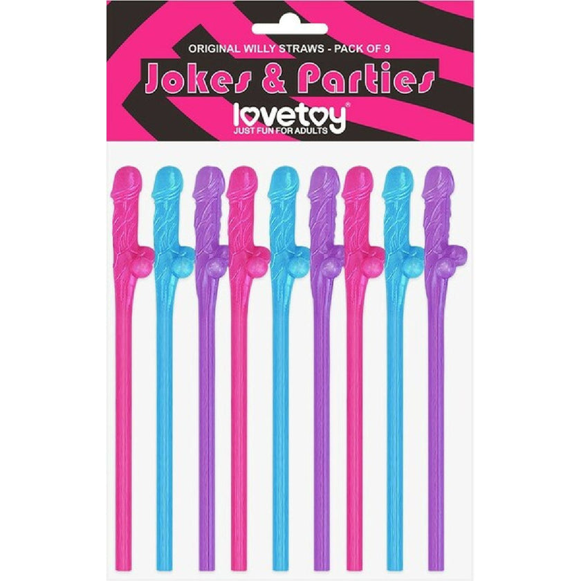 Lovetoy – Jokes & Parties Pack of 9 | Dicky Straws