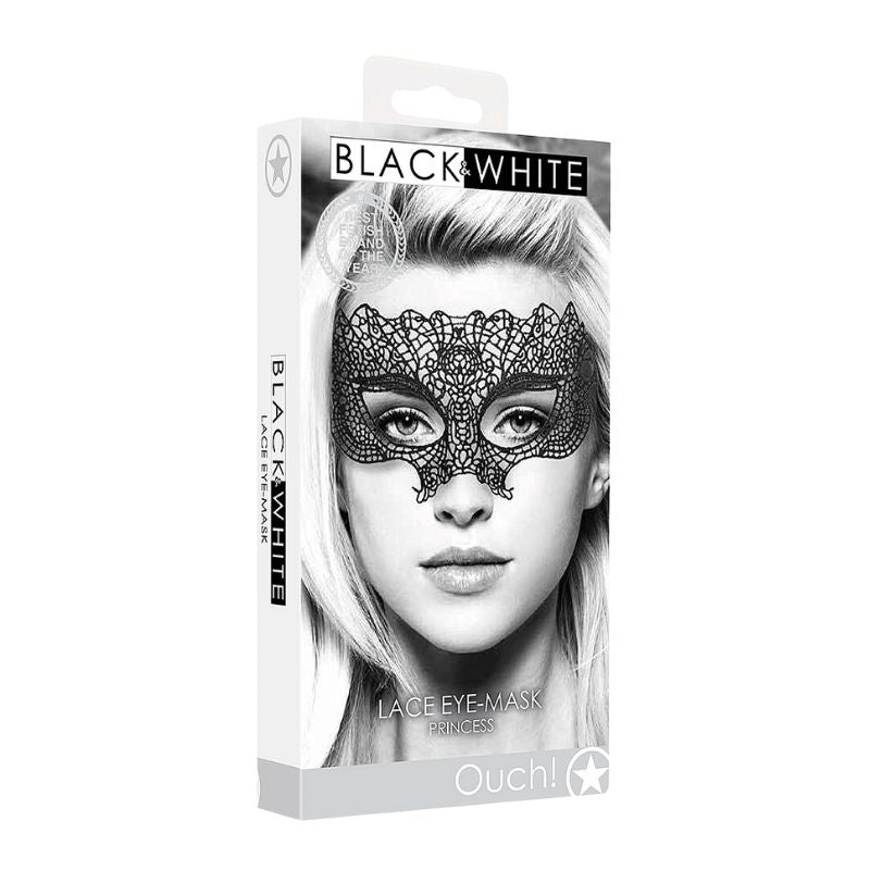 Ouch! Black & White Range - Lace Eye Mask | Princess
